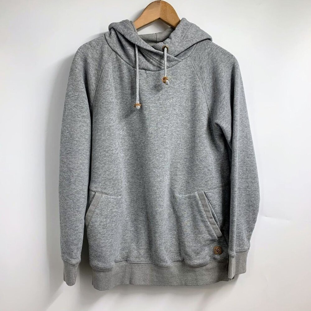 10 Tree Women's Cross Neck Organic Cotton Pullover Hoodie Sweatshirt Size M